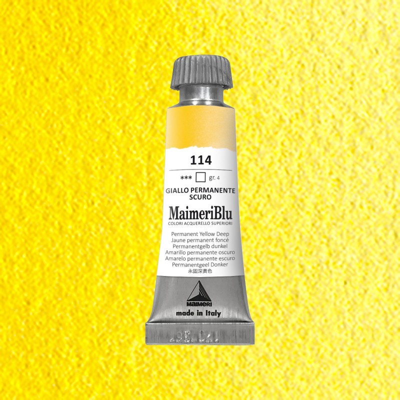 Acquerelli Maimeri Blu - Tubo da 12 ml. - Giallo permanente scuro (114)