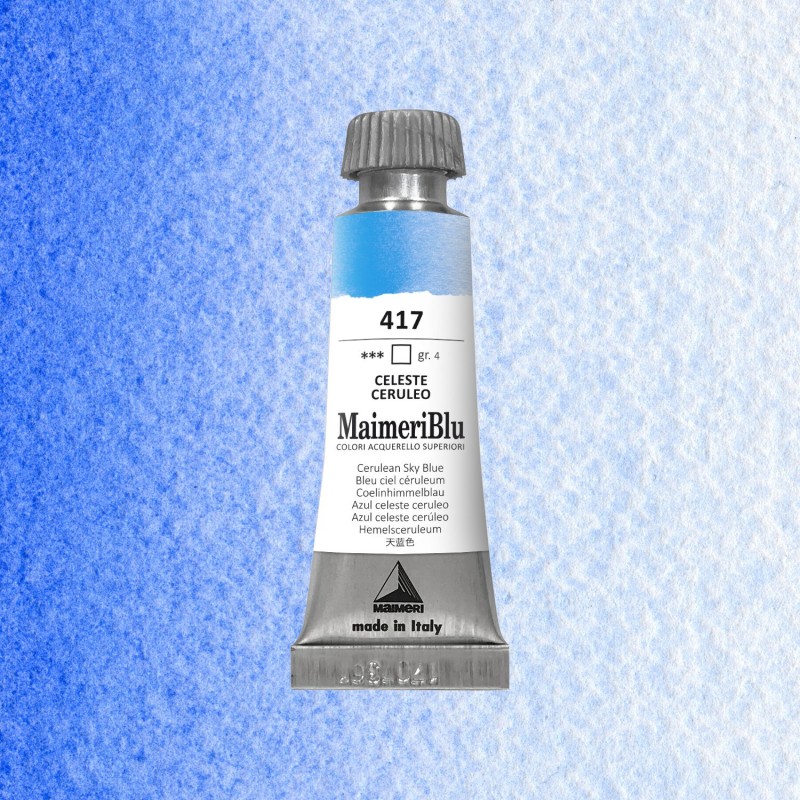 Acquerelli Maimeri Blu - Tubo da 12 ml. - Celeste ceruleo (417)