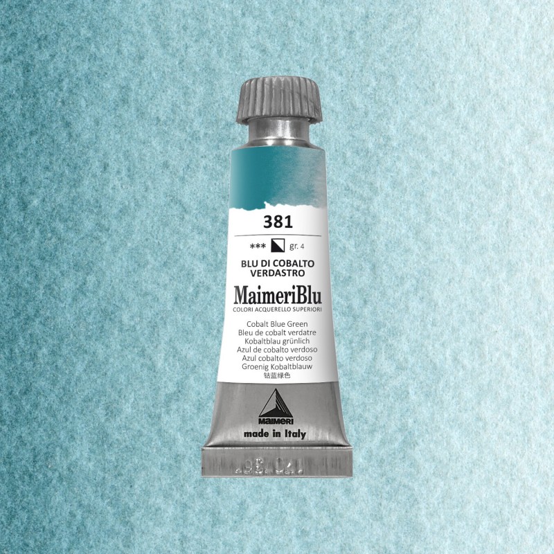 Acquerelli Maimeri Blu - Tubo da 12 ml. - Blu di cobalto verdastro (381) Acquerelli Maimeri Blu - Tubo da 12 ml. - Blu di cobalto verdastro (381)