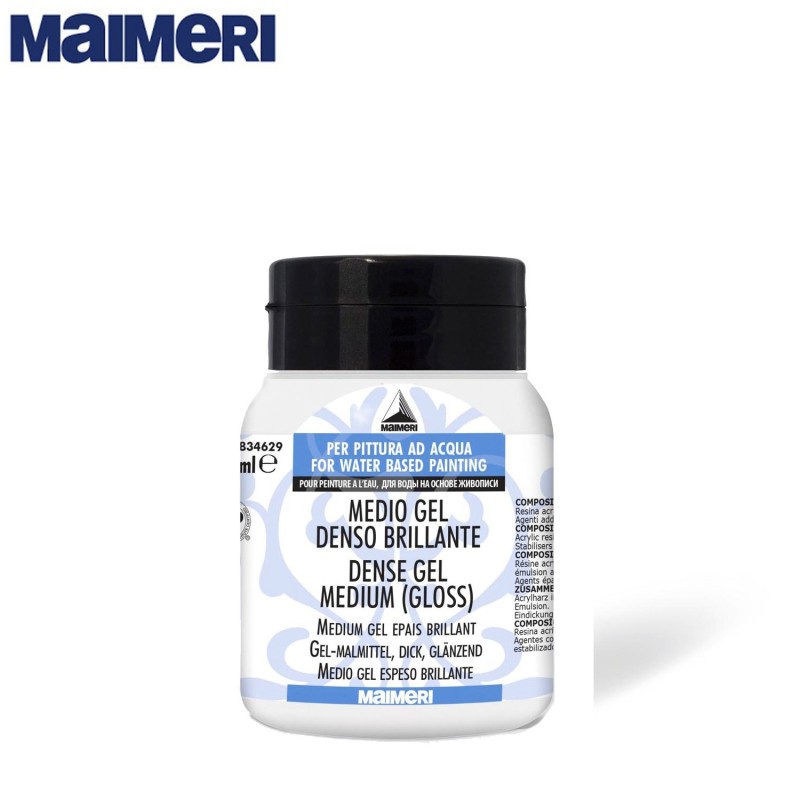 Medio Gel Denso Brillante per Acrilico Maimeri (629) vaso in plastica da 500 ml