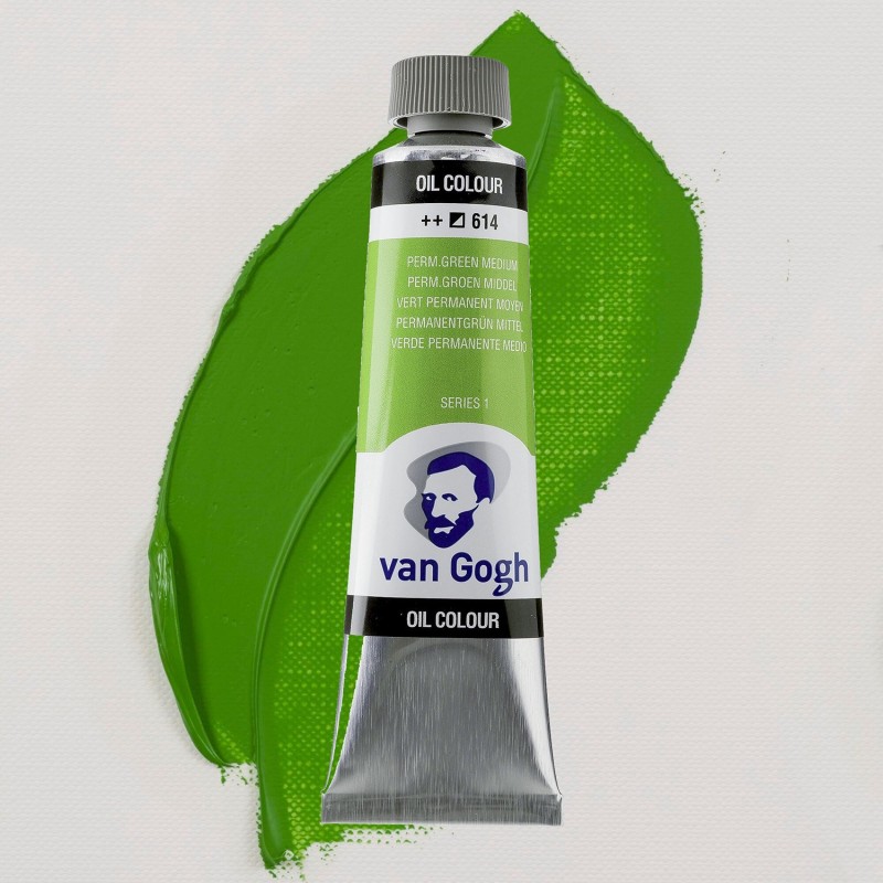 Colori ad Olio Van Gogh Talens - Verde Permanente Medio (614) tubo da 40 ml