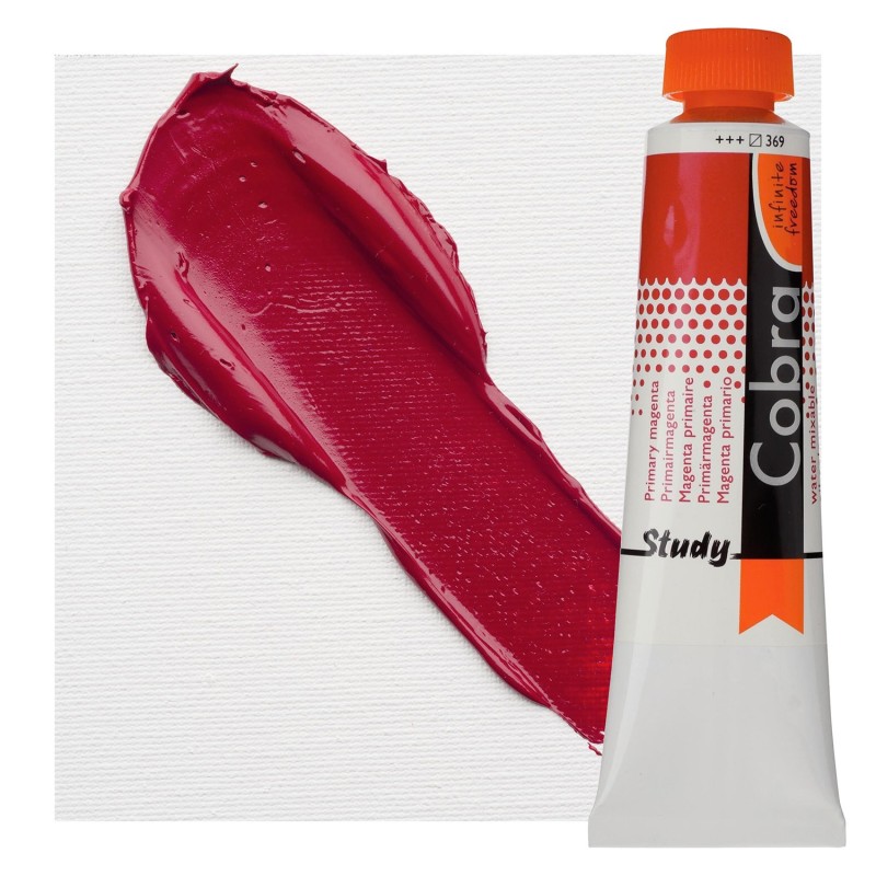 Olio ad Acqua Cobra Study Talens tubo da 40 ml. - Rosso primario Magenta (369)
