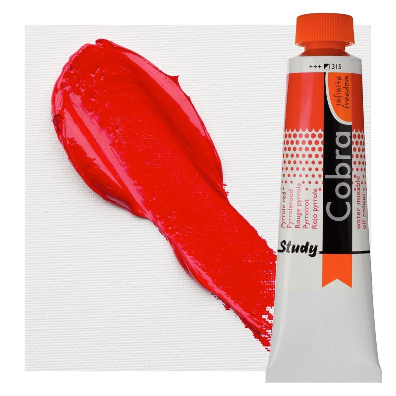 Olio ad Acqua Cobra Study Talens tubo da 40 ml. - Rosso pyrrolo (315) Olio ad Acqua Cobra Study Talens tubo da 40 ml. - Rosso pyrrolo (315)