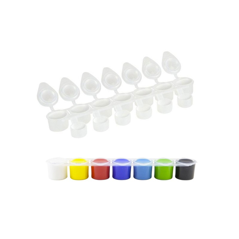 Vaschette porta colore in plastica con tappo ermetico (7 piccole: diam. 22  mm h. 15 mm)