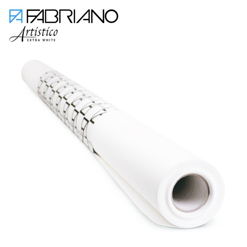 Rotolo Carta da Acquerello 100% Cotone Artistico extra-white Fabriano grana Satinata 300 g/mq 10 metri h 140 cm