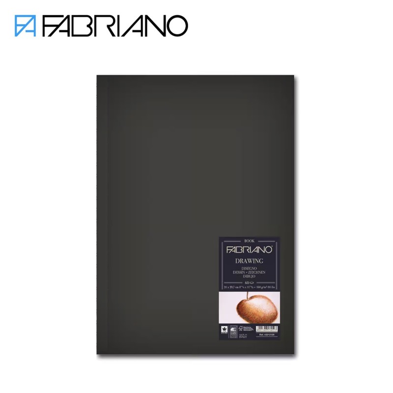 Fabriano Drawing Book - Blocco da Disegno rilegato 60 fogli in grana  naturale da 160 gr. Formato A4