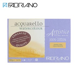 Blocchi Artistico Fabriano per Acquerello Cotone 100% 20 fogli Grana fina 300 g/mq extra-white