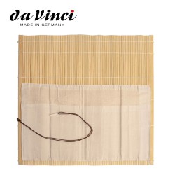 Portapennelli in Bambu con tasche in tela