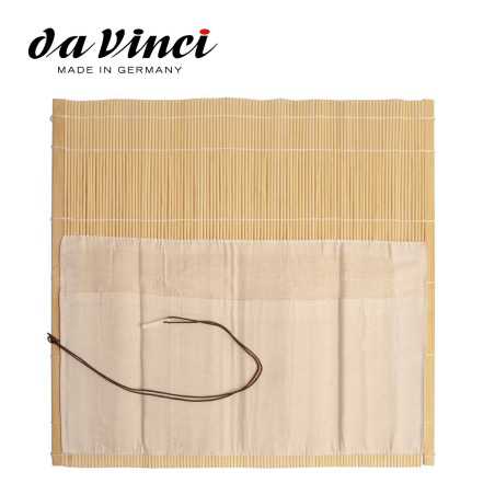 Portapennelli in Bambu con tasche in tela Da Vinci