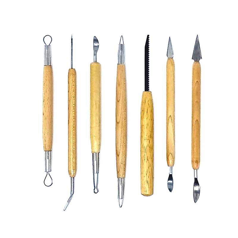 Bellearti-it-Set-di-attrezzi-per-Modellare-7-pezzi-con-doppio-utensile-lunghezza-16-cm