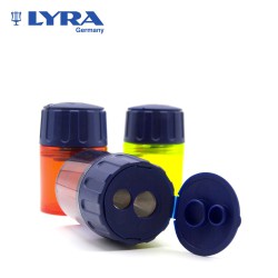 Lyra - Temperamatite a due fori con portatrucioli in plastica