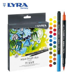 Assortimento di Pennarelli a punta fine e pennello “Aqua Brush duo” Lyra