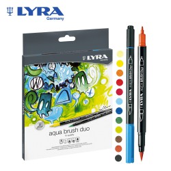 Pennarelli a punta fine e pennello “Aqua Brush duo” Lyra