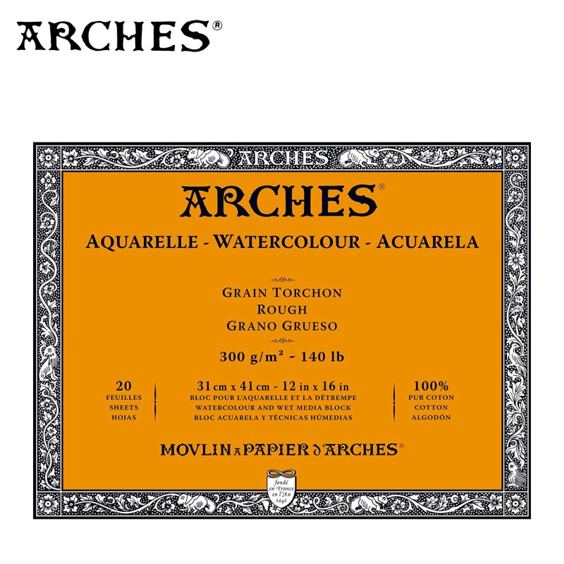 Carta per Acquerello Arches Torchon, blocchi da 20 fogli 300 g/mq