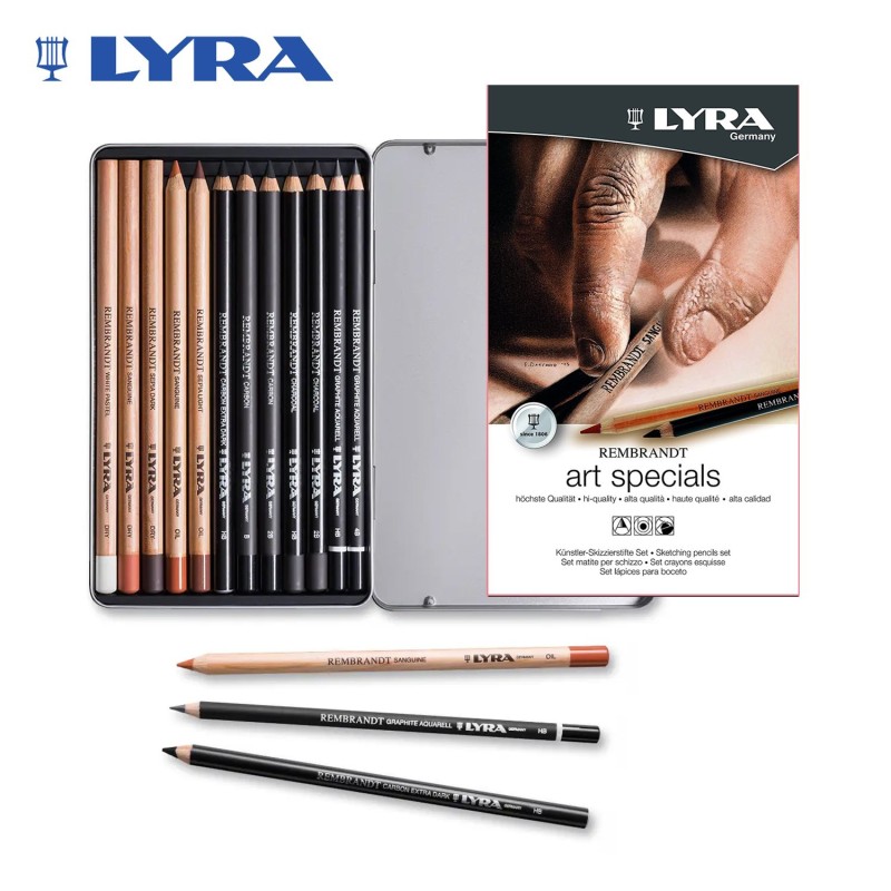 Lyra - Rembrandt Art Specials Set - 12 matite per schizzo e disegno in  scatola di metallo