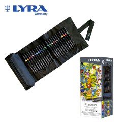 Lyra Art Pen Roll - Astuccio con 24 pennarelli a punta fine in colori assortiti linea Art Pen