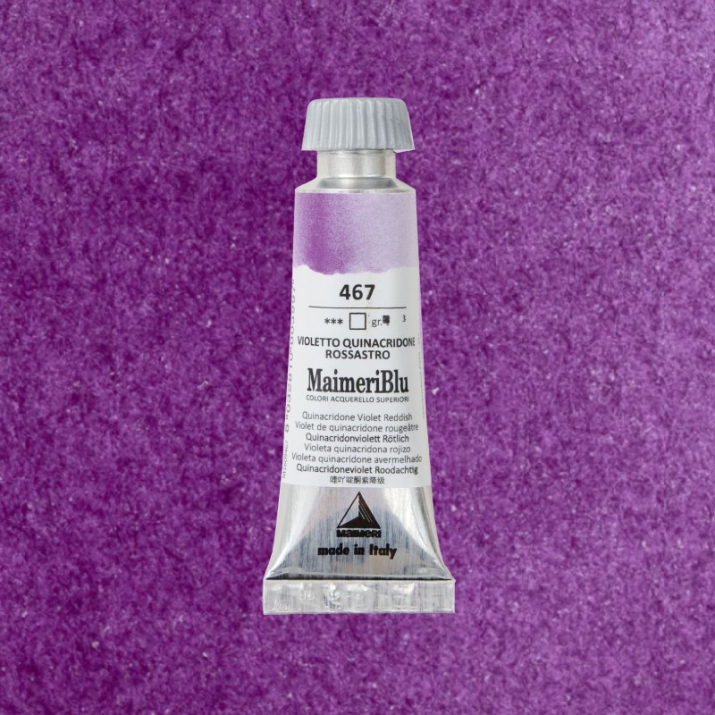Acquerelli superiori Maimeri Blu - Tubo da 12 ml. - Violetto Quinacridone Rossastro (467) Acquerelli superiori Maimeri Blu - Tubo da 12 ml. - Violetto Quinacridone Rossastro (467)