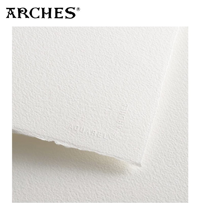 Carta Arches per Acquerello 10 fogli 100% cotone 56x76 cm Grana