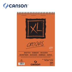 Canson XL Croquis - Blocchi di Carta per Schizzo e Disegno rilegato a spirale 120 fogli color avorio da 90 gr.