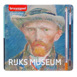 Bruynzeel - Set da 24 matite colorate acquarellabili in scatola di metallo Serie Rijksmuseum