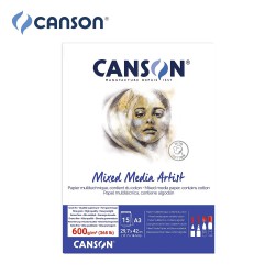 Canson Mixed Media Artist - Blocchi per pittura e tecniche miste - 15 fogli da 600 gr. a grana fine