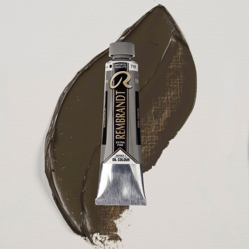 Colori ad Olio Rembrandt Talens - Grigio Caldo (718) tubo da 40 ml