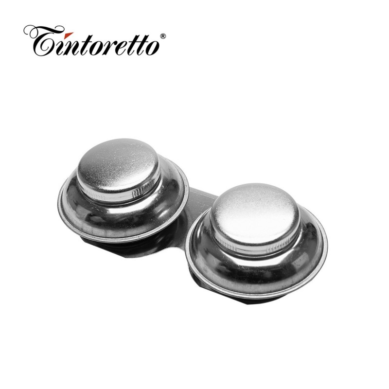 Scodellino doppio in metallo con tappo a vite Scodellino doppio in metallo con tappo a vite