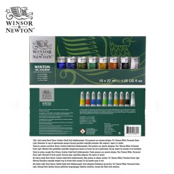 Winsor&Newton Oil colour Starter set - Confezione con 10 tubi da 37 ml. di Colori ad olio serie Winton