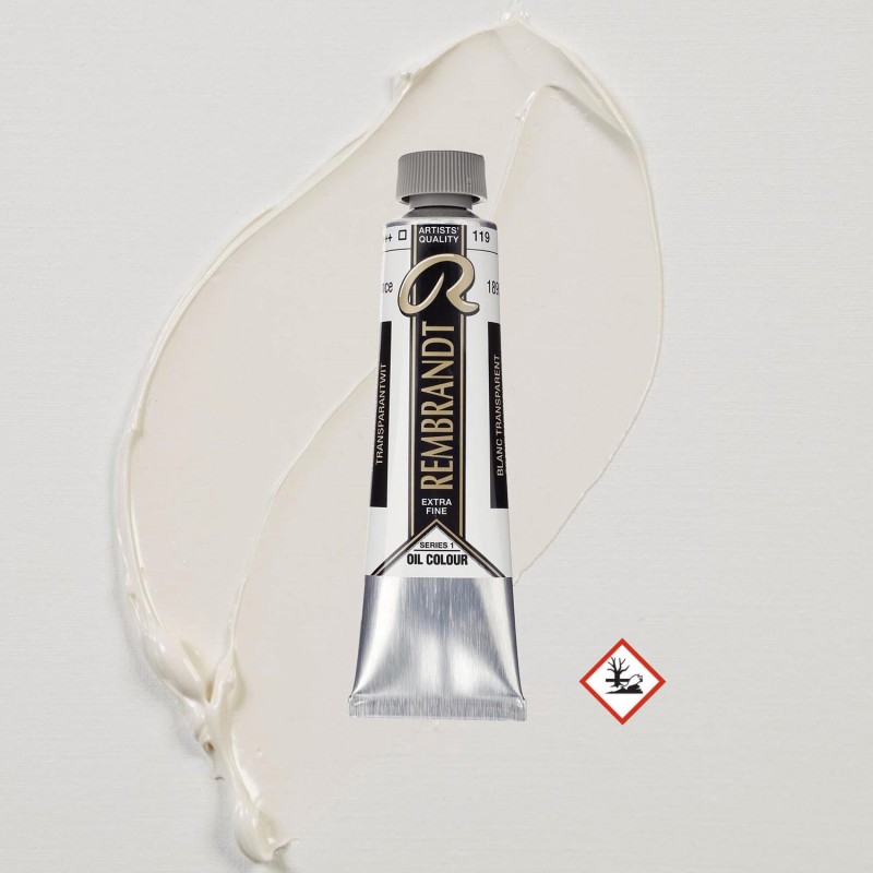 Colori ad Olio Rembrandt Talens - Bianco Trasparente (119) tubo da 40 ml Colori ad Olio Rembrandt Talens - Bianco Trasparente (119) tubo da 40 ml