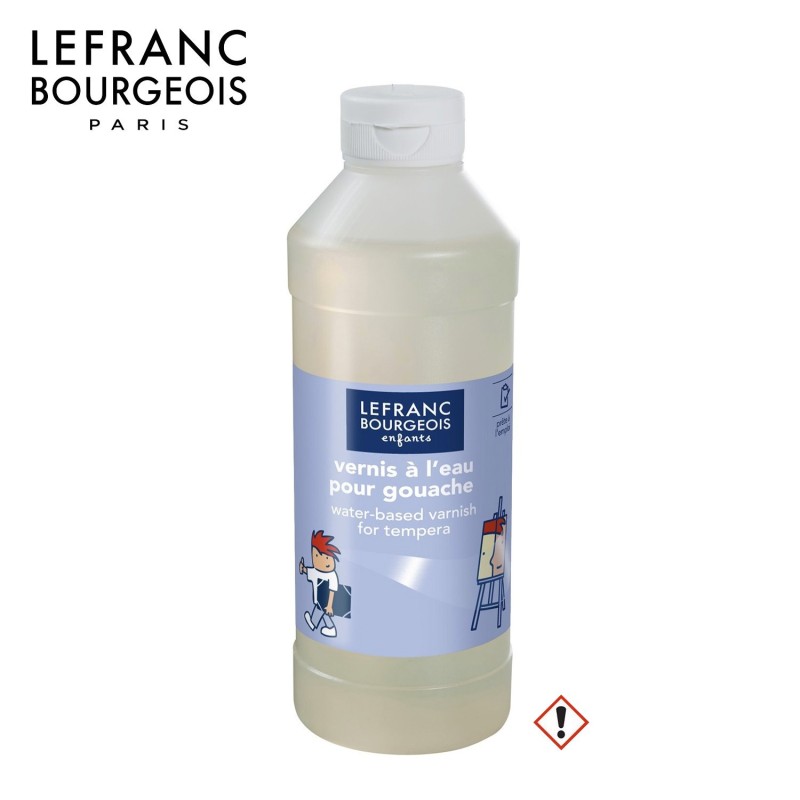 Lefranc&Bourgeois Vernice Finale Lucida ad Acqua per Tempera, Acrilico e  idropitture. Flacone da 1 litro
