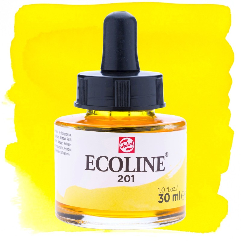 ECOLINE Talens acquerello liquido Giallo chiaro (201) Flacone in vetro da 30 ml