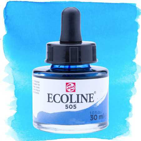 ECOLINE Talens acquerello liquido Oltremare chiaro (505) Flacone in vetro da 30 ml
