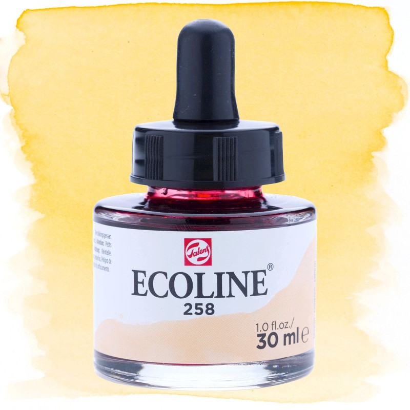 ECOLINE Talens acquerello liquido Albicocca (258). Flacone in vetro da 30 ml