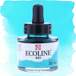 ECOLINE Talens acquerello liquido Verde Turchese (661). Flacone in vetro da 30 ml