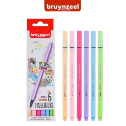 Bruynzeel Fineliner - Set Pastel Colours” 6 pennarelli a punta fina in colori assortiti