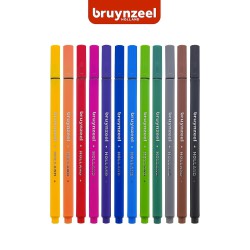 Bruynzeel Fineliner - Set Basic Colours” 12 pennarelli a punta fina in colori assortiti