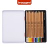 Bruynzeel Expression - Set in scatola di metallo con 12 matite colorate acquarellabili e pennello