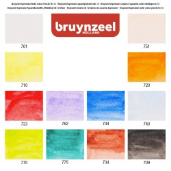 Bruynzeel Expression - Set in scatola di metallo con 12 matite colorate acquarellabili e pennello