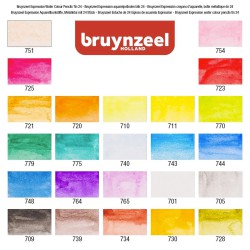 Bruynzeel Expression - Set in scatola di metallo con 24 matite colorate acquarellabili e pennello