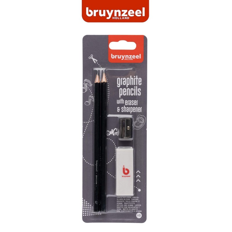 Bruynzeel - Set da disegno con 2 matite e accessori