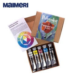 Maimeri - Polycolor Primary Set - Confezione in cartone con 5 tubi da 20 ml. di colori acrilici