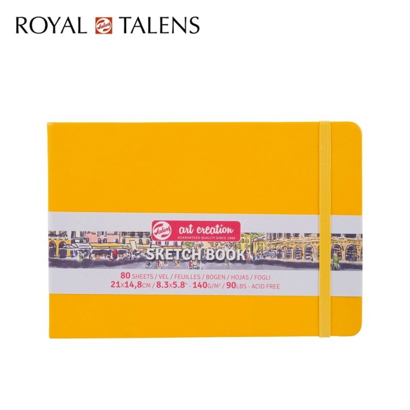 Talens Art Creation - Sketchbook formato A5 “Golden Yellow” 80 fogli rilegati da 140 gr.