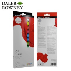 Daler Rowney Simply Oil Set, 12 tubi di colori ad olio da 12 ml