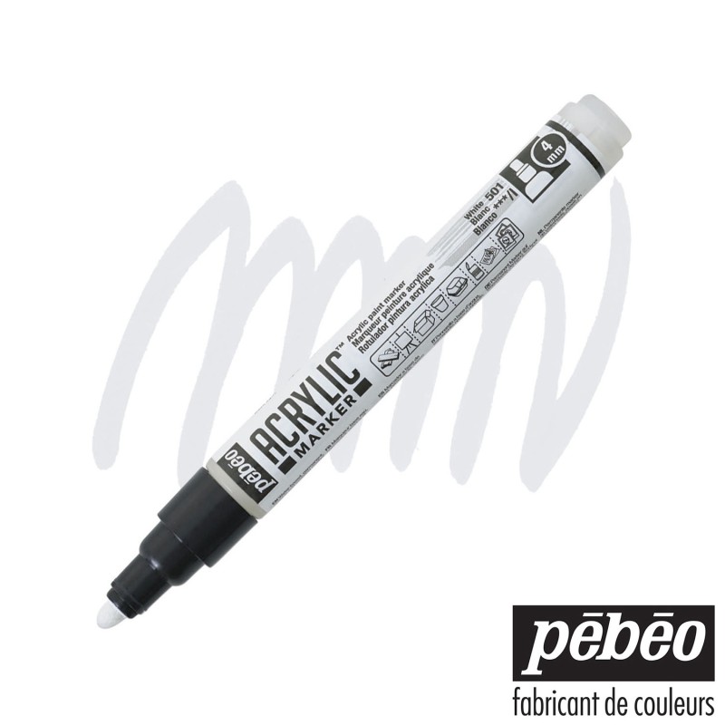 Pennarello Acrilico Pébéo Acrylic Marker 1.2mm Acrylic Marker 01 Bianco
