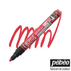 Pébéo Acrylic Marker - Pennarello Acrilico Rosso - Punta tonda da 4 mm
