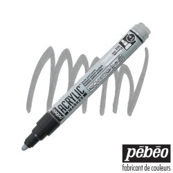 Pébéo Acrylic Marker - Pennarello Acrilico Grigio - Punta tonda da 4 mm