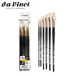 Set di 6 pennelli in setola per olio e acrilico Da Vinci Serie 7007