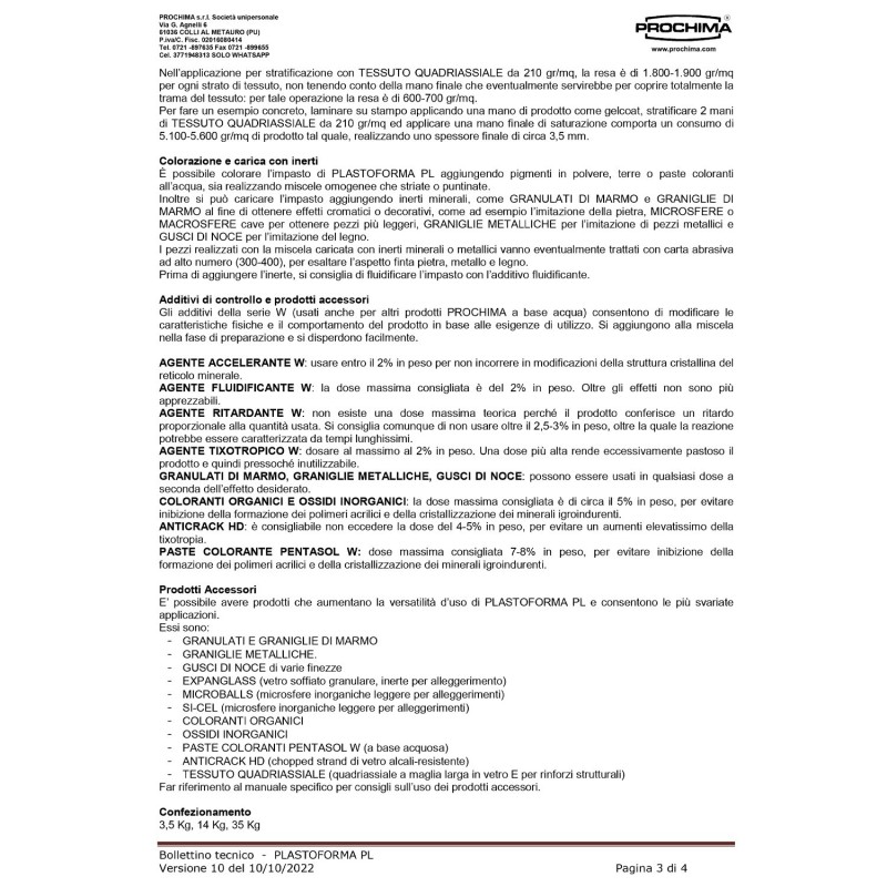 Plastoforma PL Vetroresina Acqua 3,5 Kg | Bicomponente Per Colate E Stratificazioni, Atossico E Inodore