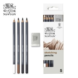 Winsor&Newton Studio Collection Sketching - Set di 4 matite da schizzo e gomma pane