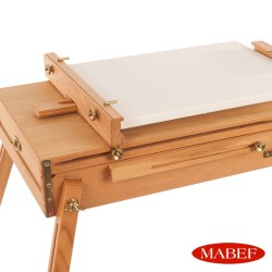 Cassetta Cavalletto da terra Mabef M/22 in legno con divisori mobili in metallo tele fino a 87 cm